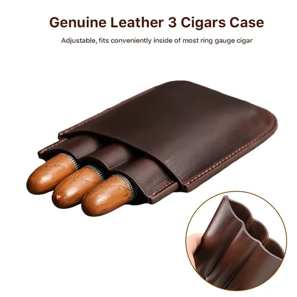 Genuine Leather Cigar Case