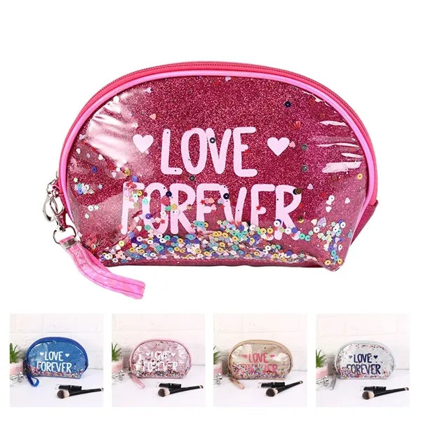 Half Moon Shape Glitter Shine Make Up Bag