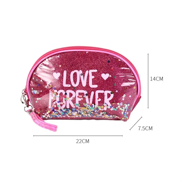Half Moon Shape Glitter Shine Make Up Bag
