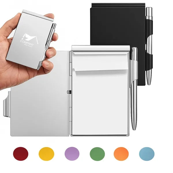 Office home travel gift mini notepad metal small notebook