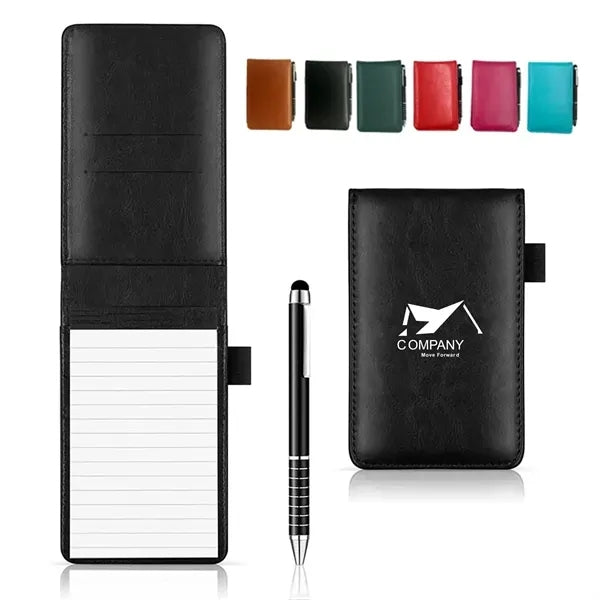Pocket Notepad Card Holder Set With Pen