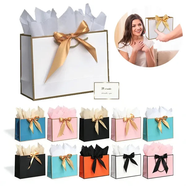 Holiday Gift Tote With Ribbon Handle