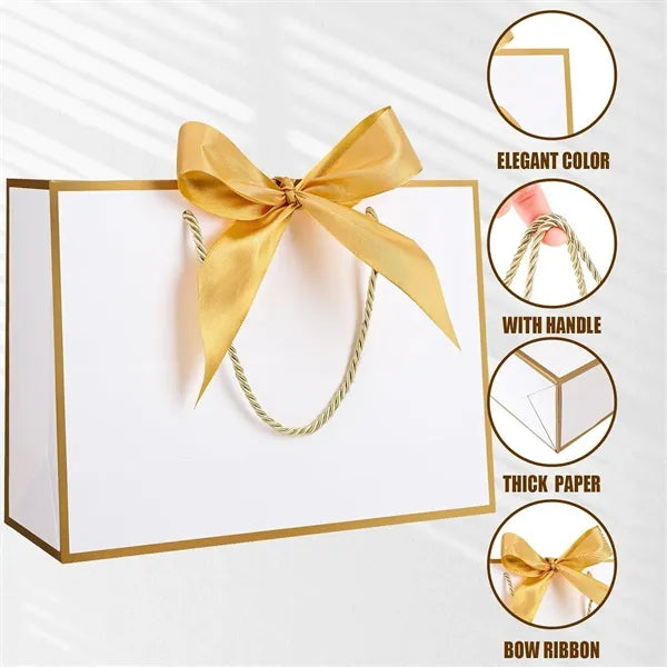 Holiday Gift Tote With Ribbon Handle