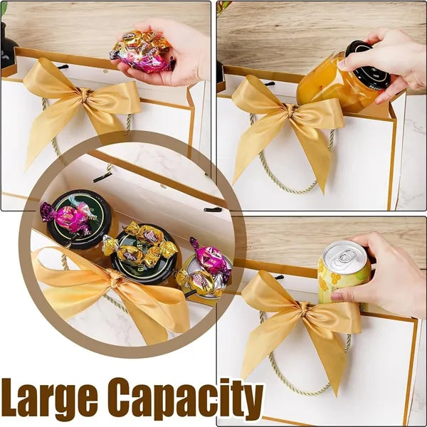 Holiday Gift Tote With Ribbon Handle