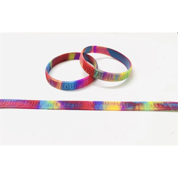 Multi-Color Swirl Embossed Silicone Bracelet