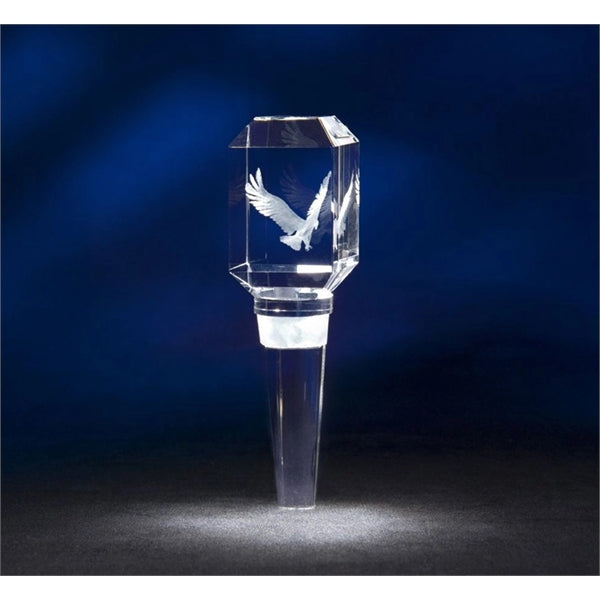 Clear Engraved Crystal Wine Stopper