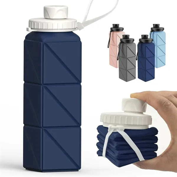 Collapsible 20.6oz Silicone Foldable Travel Water Bottle