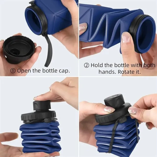 Collapsible 20.6oz Silicone Foldable Travel Water Bottle