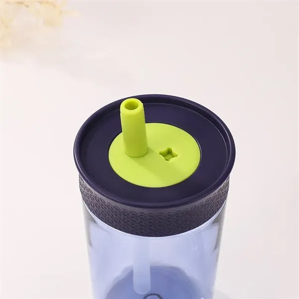 Cute 12oz Plastic Tumbler with Flexible Straw for Kids