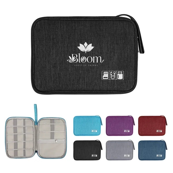 Polyester Travel Cable Organizer Bag 9"x6.3"x1.2"