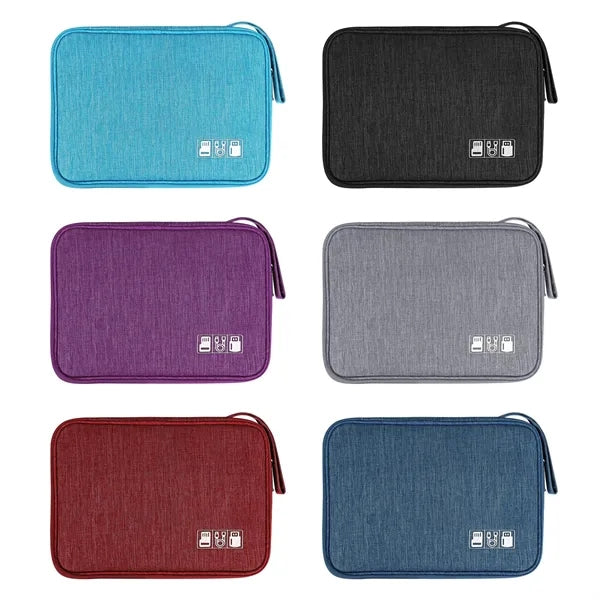 Polyester Travel Cable Organizer Bag 9"x6.3"x1.2"