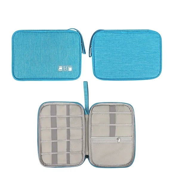 Polyester Travel Cable Organizer Bag 9"x6.3"x1.2"