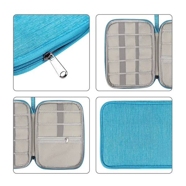 Polyester Travel Cable Organizer Bag 9"x6.3"x1.2"