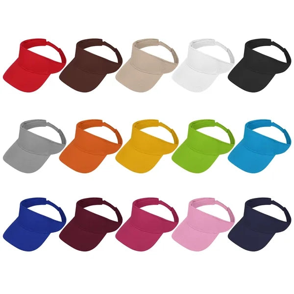 Cotton Adjustable Empty Top Tennis Sun Visor Hat