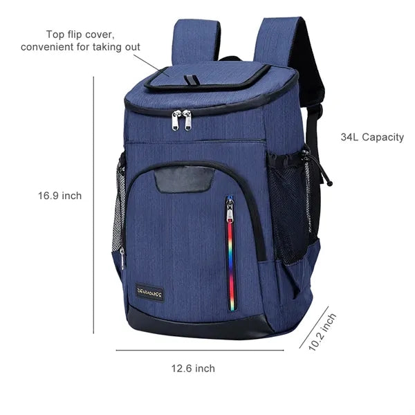Large Capacity PEVA Insulated Cooler Backpack Lunch Bag
