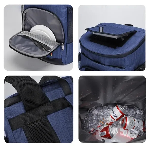 Large Capacity PEVA Insulated Cooler Backpack Lunch Bag
