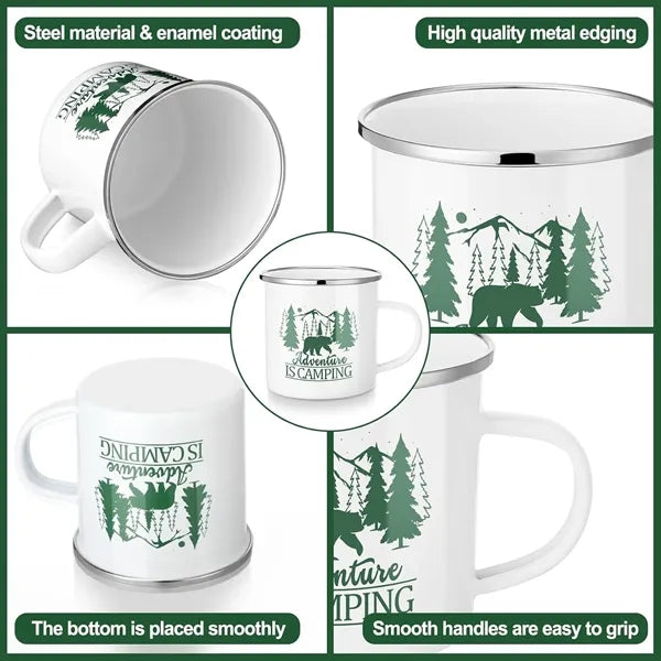 Enamel Mugs Coffee Cups for Hot Cold Beverages