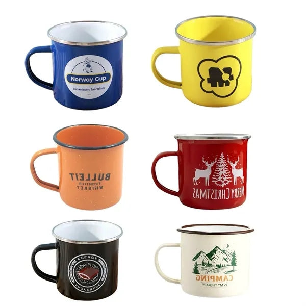 Enamel Mugs Coffee Cups for Hot Cold Beverages