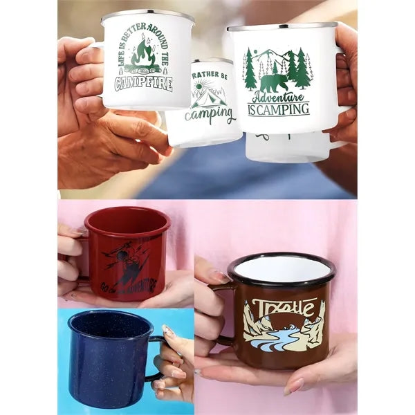 Enamel Mugs Coffee Cups for Hot Cold Beverages