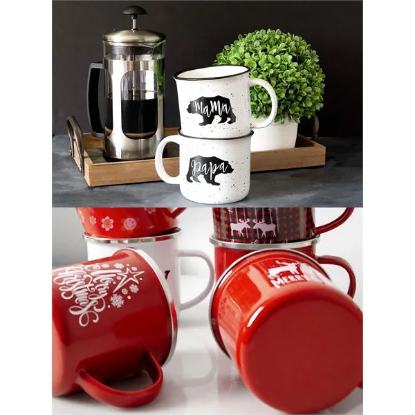 Enamel Mugs Coffee Cups for Hot Cold Beverages