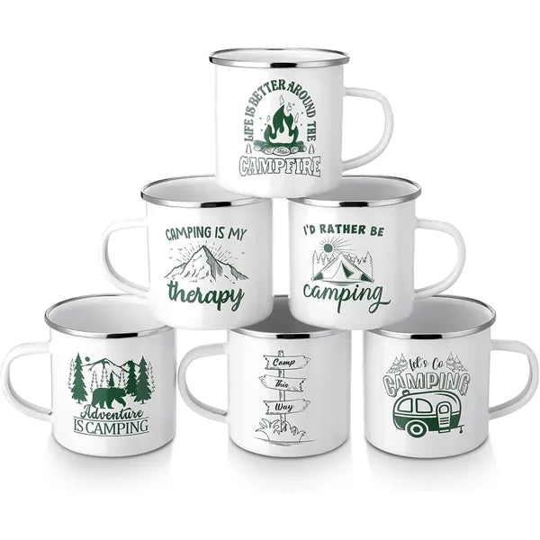 Enamel Mugs Coffee Cups for Hot Cold Beverages