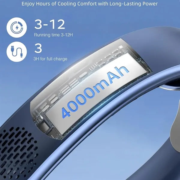 Rechargeable Neck Fan with 4000mAh Portable Neck Cooler
