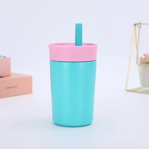 Cute 12oz Kids Stainless Steel Tumbler with Straw