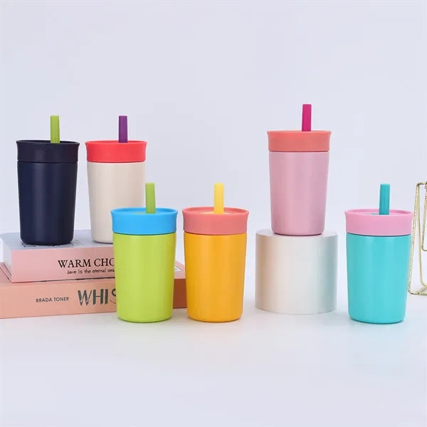Cute 12oz Kids Stainless Steel Tumbler with Straw