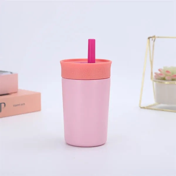 Cute 12oz Kids Stainless Steel Tumbler with Straw