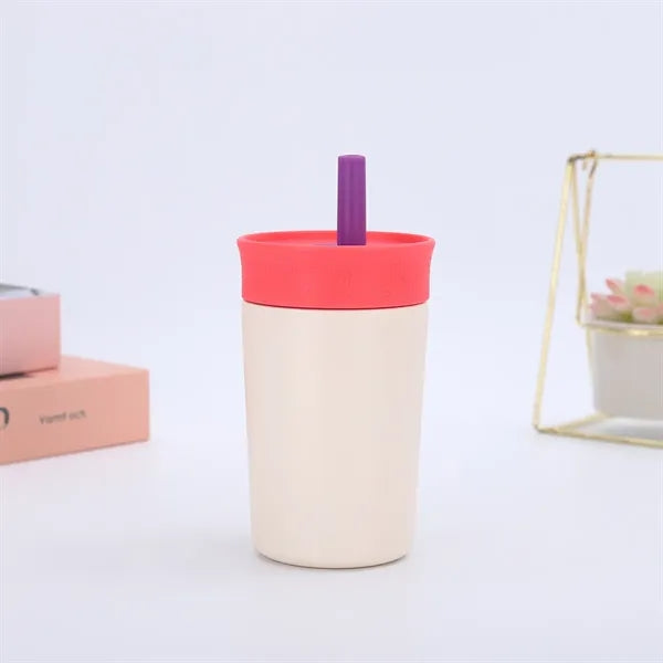 Cute 12oz Kids Stainless Steel Tumbler with Straw
