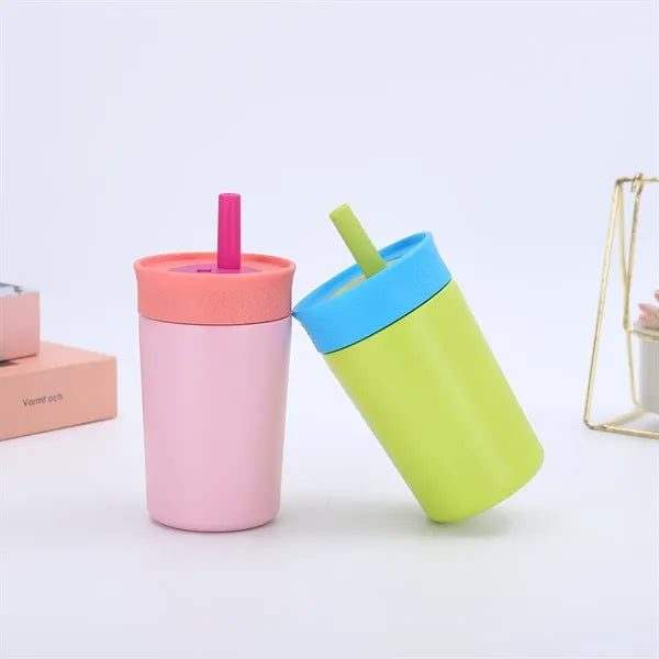 Cute 12oz Kids Stainless Steel Tumbler with Straw