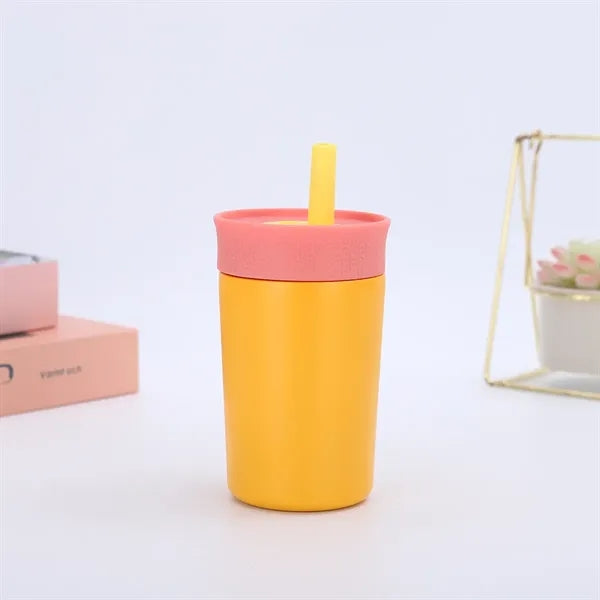 Cute 12oz Kids Stainless Steel Tumbler with Straw