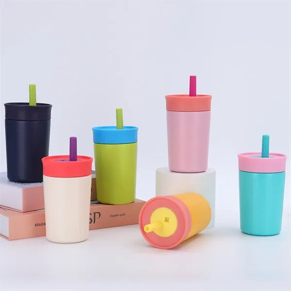 Cute 12oz Kids Stainless Steel Tumbler with Straw