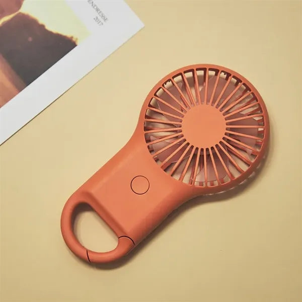 LED Light Handheld Mini Carabiner Keychain Fan