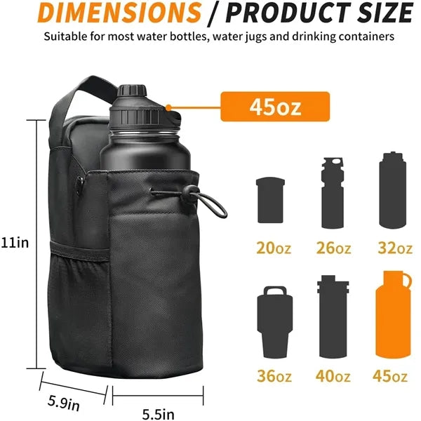 Magnetic Gym Bag Water Bottle Holder With Shoulder Strap