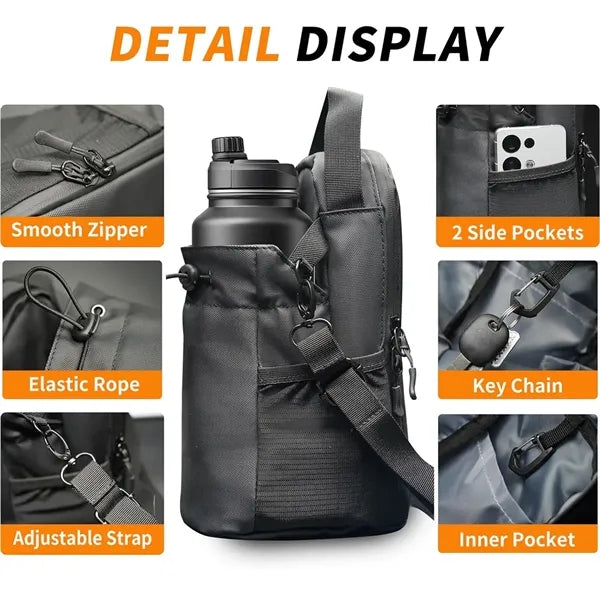 Magnetic Gym Bag Water Bottle Holder With Shoulder Strap