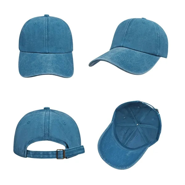 6 Panels Vintage Washed Cotton Baseball Cap