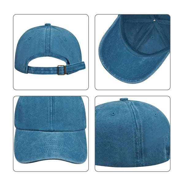 6 Panels Vintage Washed Cotton Baseball Cap