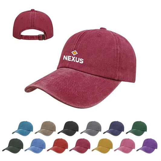 6 Panels Vintage Washed Cotton Baseball Cap