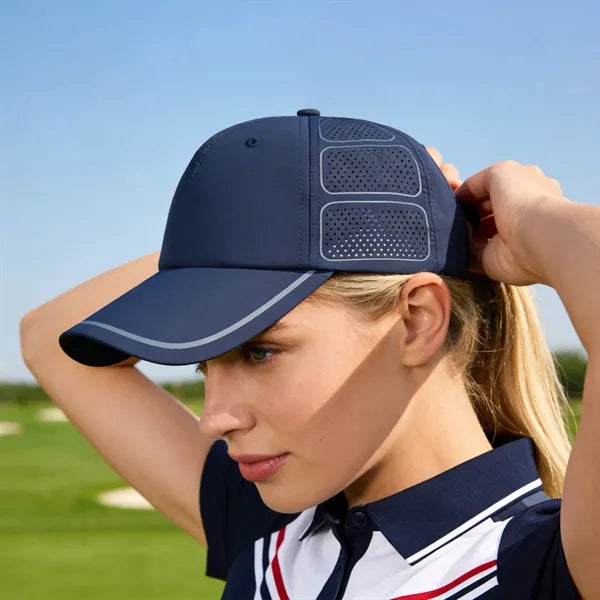 6 Panel Lightweight Breathable Golf Hat W/ Vents