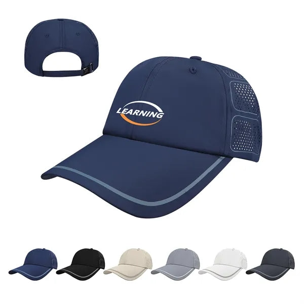 6 Panel Lightweight Breathable Golf Hat W/ Vents