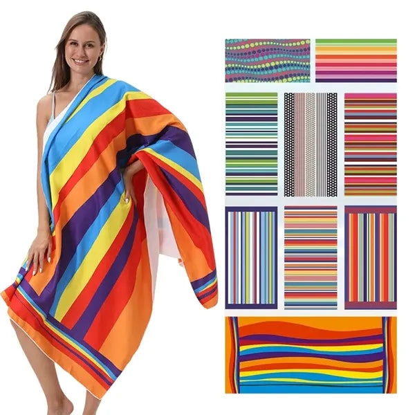 Microfiber Stripe Beach Towel
