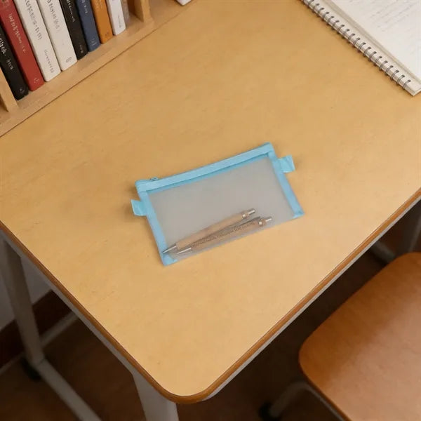 Transparent Nylon Mesh Pencil Pouch W/ Zipper 8"x4.7"