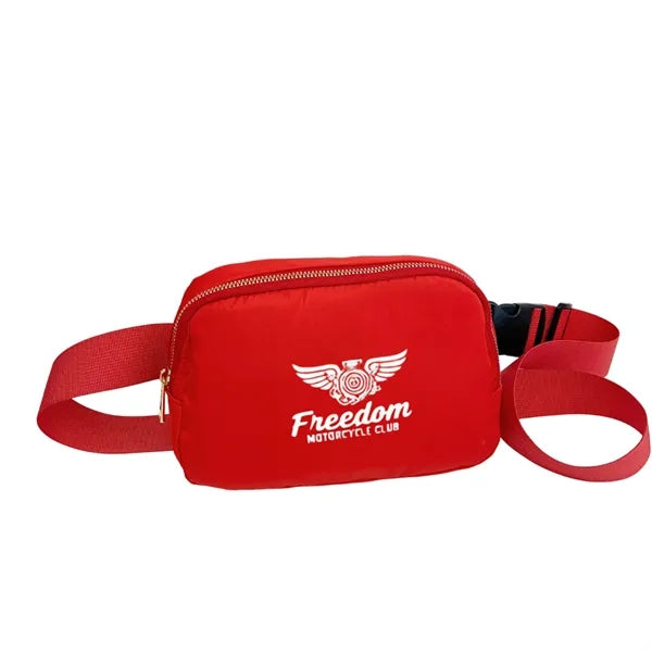 Logo Running Waist Bag Nylon Crossbody Chest Pack