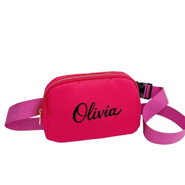 Logo Running Waist Bag Nylon Crossbody Chest Pack