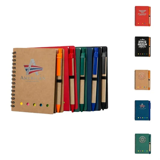 Logo Sticky Notes Set with Pen Kraft Memo Pad