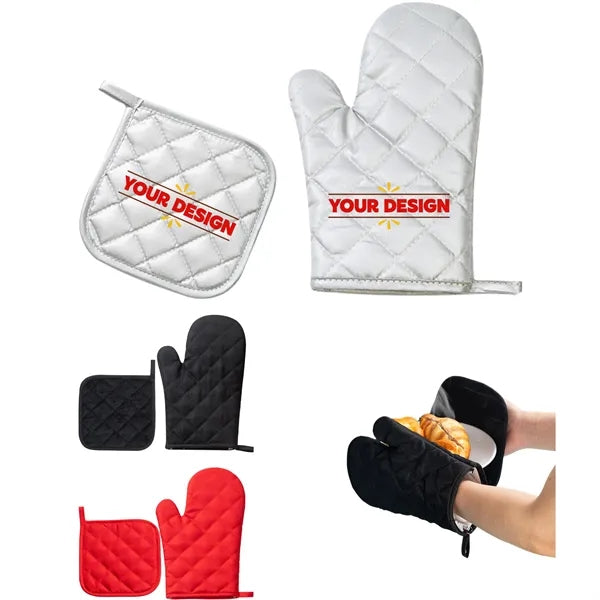 Cotton Oven Glove and Mat Set