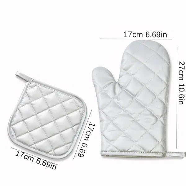 Cotton Oven Glove and Mat Set