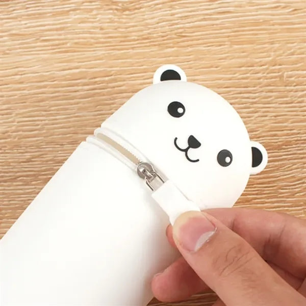 Silicone Standing Pen Holder Pencil Case Desk Organizer