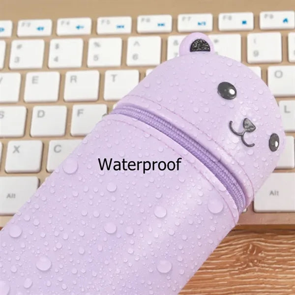 Silicone Standing Pen Holder Pencil Case Desk Organizer